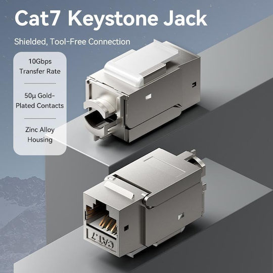 Vention Netzwerk-Schlüsselstein Jack Cat7 Utp Werkzeuglos Graues Irjh0