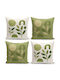Aberto Design Aberto Design Dekorativer Kissenbezug Grün-Weiß 43x43cm