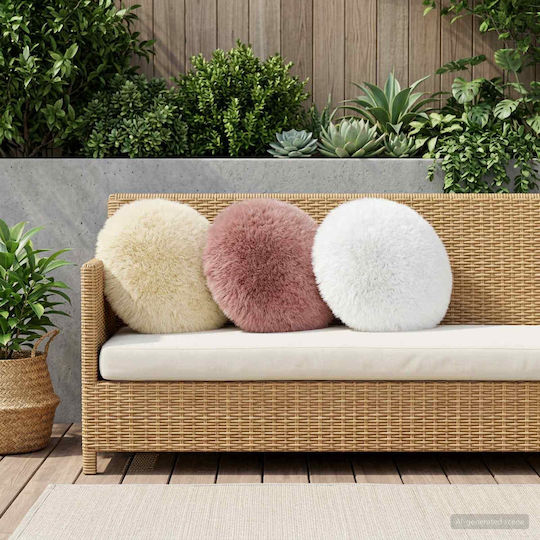 vidaXL Sofa-Kissen Heerlen Fleece Weiß 40cm