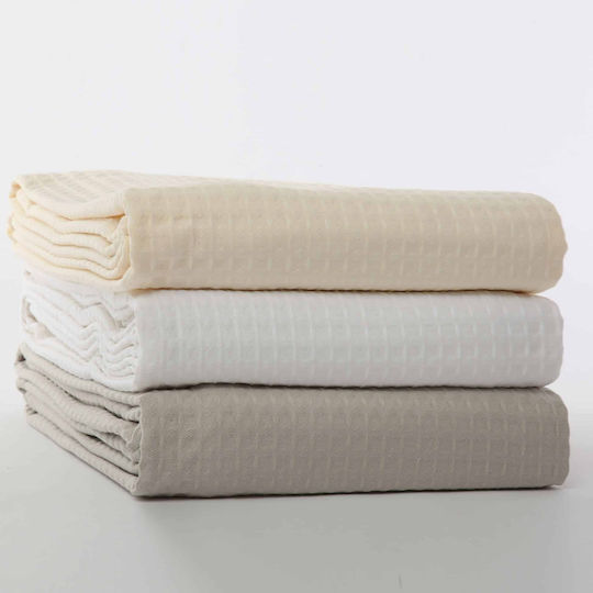 Nef-Nef Homeware Single Hotel Blanket Pique Grey 170x240cm
