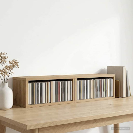 vidaXL CD Storage Shelf 2 Pcs Artisan Oak 40 x 17 x 17 cm