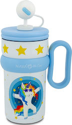 Nava Kids Thermos Water Bottle Unicorn 540ml Light Blue