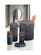 SteweHome Set de accesorii pentru baie din lemn negru 5 buc