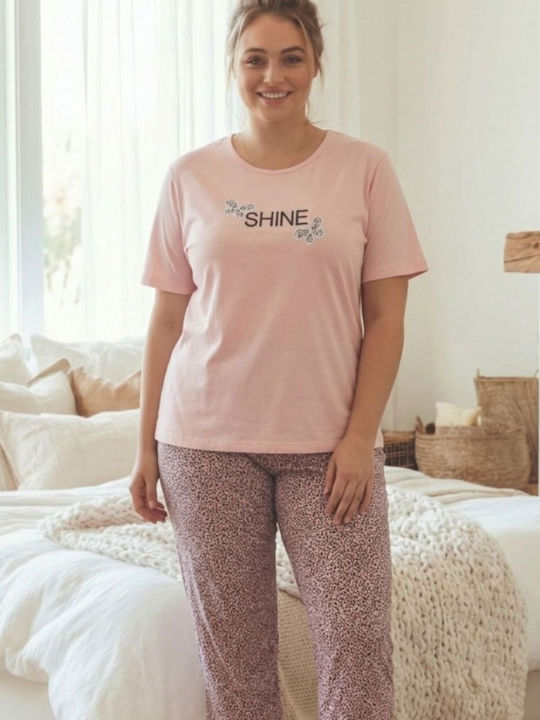 Boyraz Summer Women's Pink Powder Pyjama Set