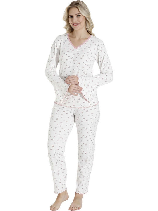 Boyraz Boyraz Damen Schlafanzug Set Ecru Winter