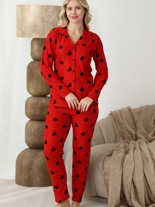 Boyraz Winter Women's Pyjama Set Red