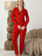 Boyraz Winter Women's Pyjama Set Red