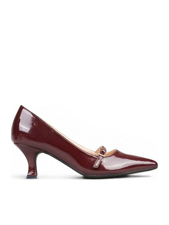 Pumps mit niedriger Absatzhöhe Burgundisch