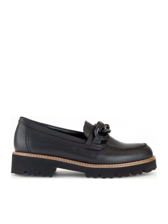 Δερμάτινα Γυναικεία Loafers σε Μαύρο Χρώμα