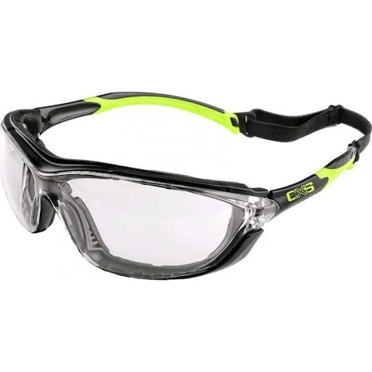 CXS Cycling Glasses with Black Frame and Transparent Lenses