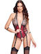 Body Bondage Schwarz Rot
