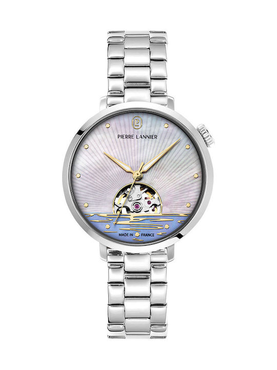 Pierre Lannier Damenuhr Automatisch mit Silber Metall-Armband