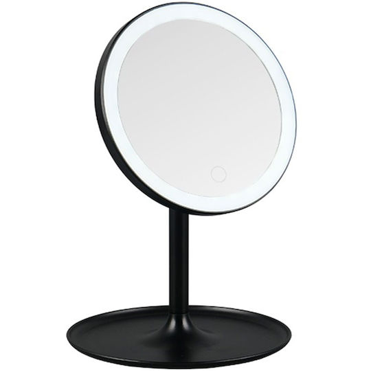 Mirrors & More Schminkspiegel Tischgerät mit Licht 18x28,5cm Schwarze