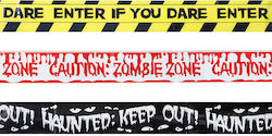 Ταινίες Διακοσμητικές Haunted Keep Οut Caution Zombie Zone Enter If You Dare 3τμχ