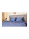 Valeria Home Set Huse Pentru Pilote 220x240cm Supra-dublă Cu 2 Fețe De Pernă & 1 Cearșaf Albastru Închis