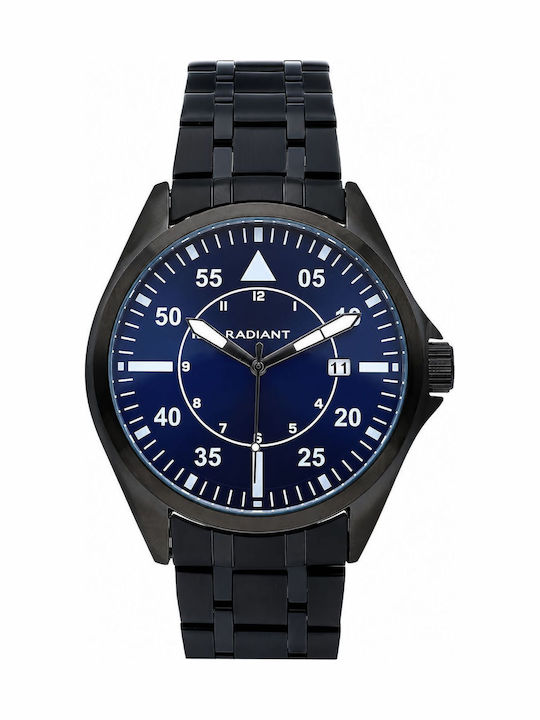 Radiant Herrenuhr 44mm Batterie mit Schwarz Ros...