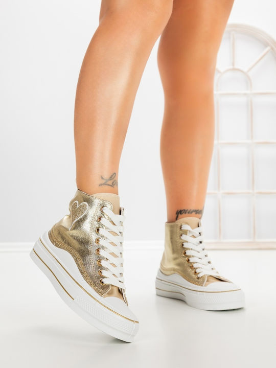 Adidași Flatforms Pentru Femei Auriu