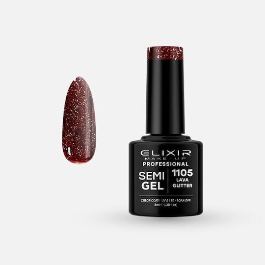 Elixir Elixir Gel Nagellack #1105 Lava Glitzer mit Glitzer 8ml