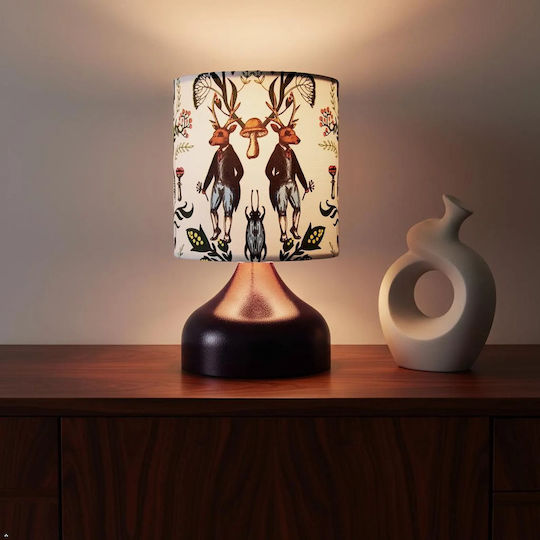 Inspiral Tree Metal Table Lamp for E27 Socket with Shade and Purple Base