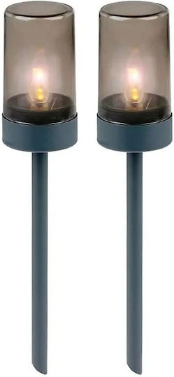 Grundig Set of 2 Spiked Solar Flowerpot Lights Warm White with Photocell IP44