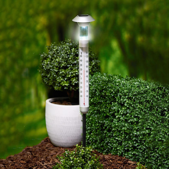 Grundig Spiked Solar Flowerpot Light Cold White with Photocell IP44 13x13x97.7cm