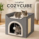Lelo Pet CozyCube Classic Arch – Двуетажна Къщичка За Котки Сива 40x40x38cm