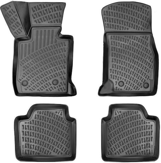 Килими За Кола Car Mats 3d Гуми Tpe БМВ 3 E46 98-05 Седан Черни Rizline 4 Броя Черни