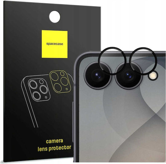 Tempered Glass Samsung Galaxy Z Flip8 Spacecase Camera Ring Scratch-Resistant Protective Glass Camera Lens Aluminum Frame Black 5905719143770