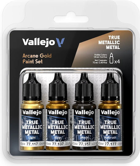 Acrylicos Vallejo True Комплект Цветове За Моделиране Arcane Златист 4бр