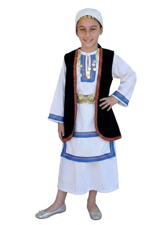 Traditional Kids Souliotissa Costume with Scarf with Segouni
