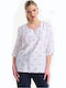 Damen Bluse Weiß 03-7406-Weiße