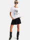 Women's Summer Cotton Short Sleeve Blouse White