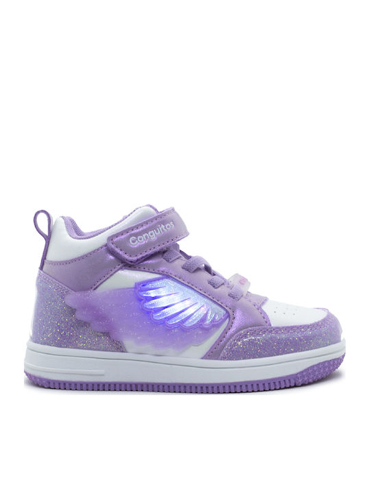 Conguitos Παιδικά Sneakers High με Φωτάκια Μωβ