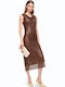Sommer Hemdkleid in Taupe