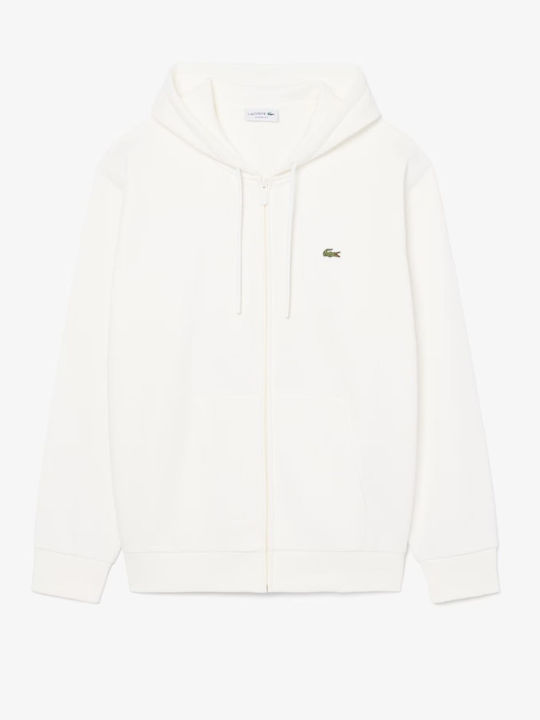 Lacoste Ζακέτα με Κουκούλα Λευκό