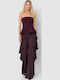 Women's High Rise Pantaloons with Elastic in Regular Fit Burgundy