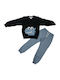 Kids Sweatpants Set With Top Blue