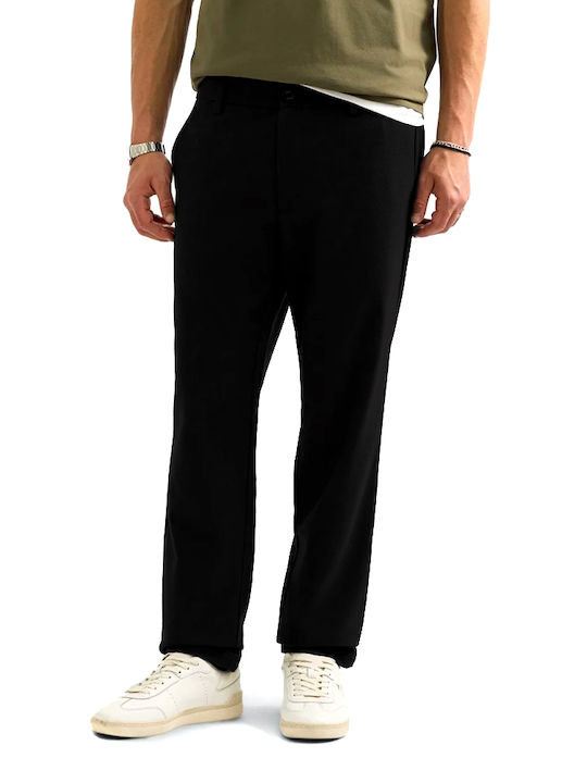Мъжки Панталон Chino Еластичен Slim Fit Черен