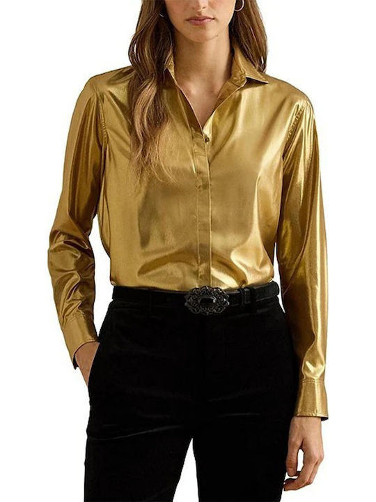 Shirt Μακρυμάνικο Γυναικείο Μεταξωτό Πουκάμισο Μπλε