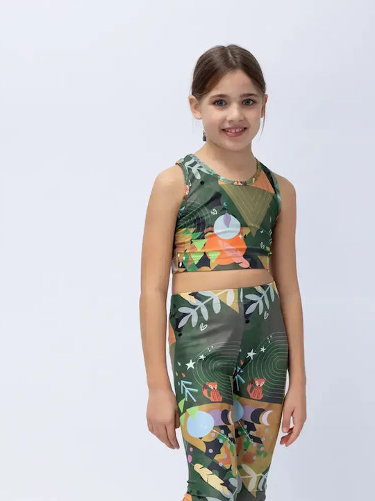 Kinderoberteile Crop Top Ärmellos Grün