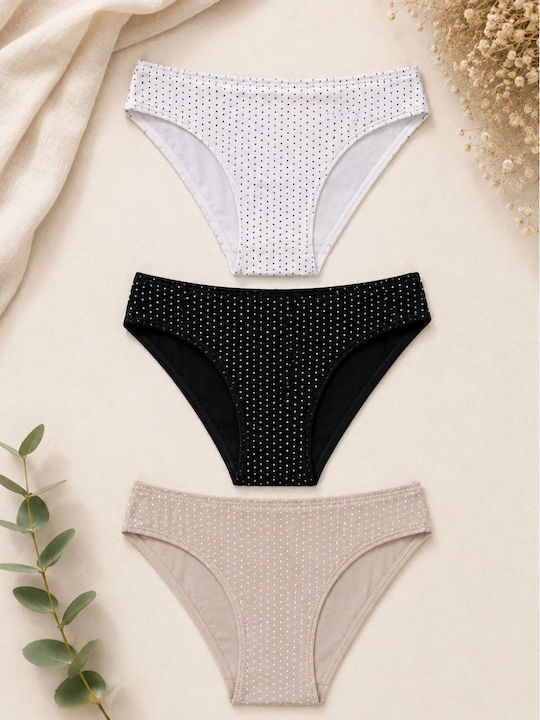 Chiloți Pentru Femei Slip Bumbac 3Pack Multicolori