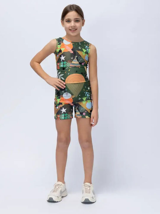 Kids Sports Long Leggings Green Rooted