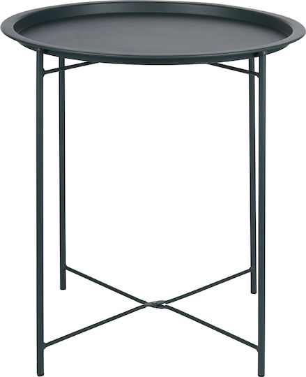 Rundes Beistelltisch Mit Metall Schwarz M46xL46xH50cm