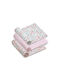 Interbaby Păturici De Înfășat Roz 80x80cm 3 Bucăți