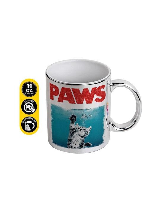 Koupakoupa Paws Κούπα Κεραμική Ασημί 330ml