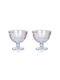 Alpina Appliances Round Glass Transparent Ice Cream Serving Bowls 2 Pieces