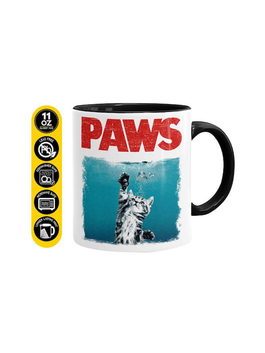 Koupakoupa Paws Κούπα Κεραμική Μαύρη 330ml