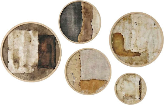Frames Huhu Set 5 Pieces 693bse6160 Φ43.2 37.4 31.6 25.9 20cm Multi Wallity Round MDF Wood