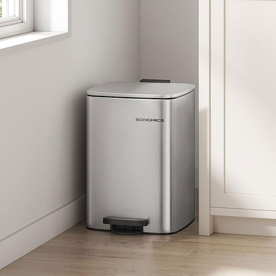 Songmics Waste Bin from Stainless Steel with Pedal 20lt Silver