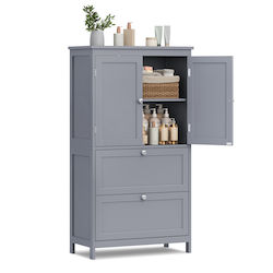 Vasagle Dulap de baie 60x30x110cm Gri BBC551G02V2